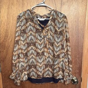 Elegant Paisley Print Blouse